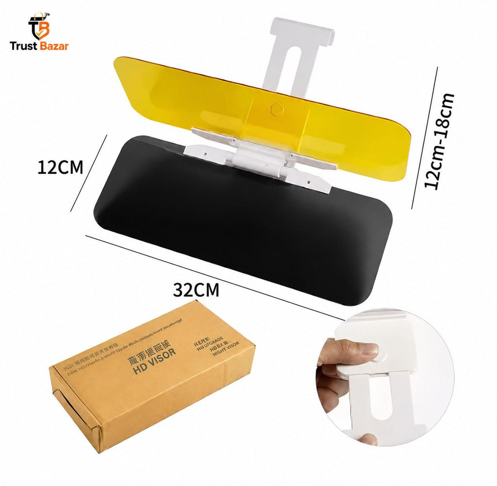 2-in-1 Anti Glare Car Sun Visor – Day & Night Driving Protection - IK LifeStyle