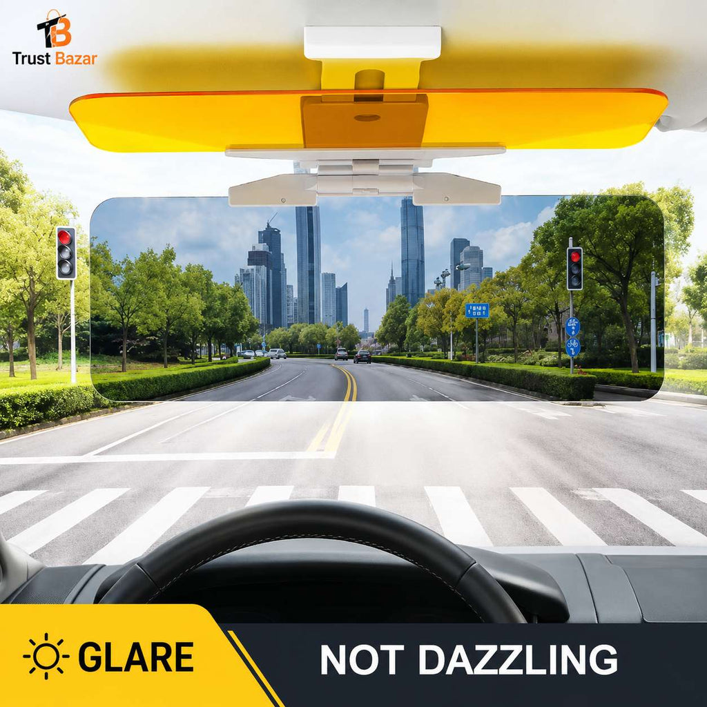 2-in-1 Anti Glare Car Sun Visor – Day & Night Driving Protection - IK LifeStyle