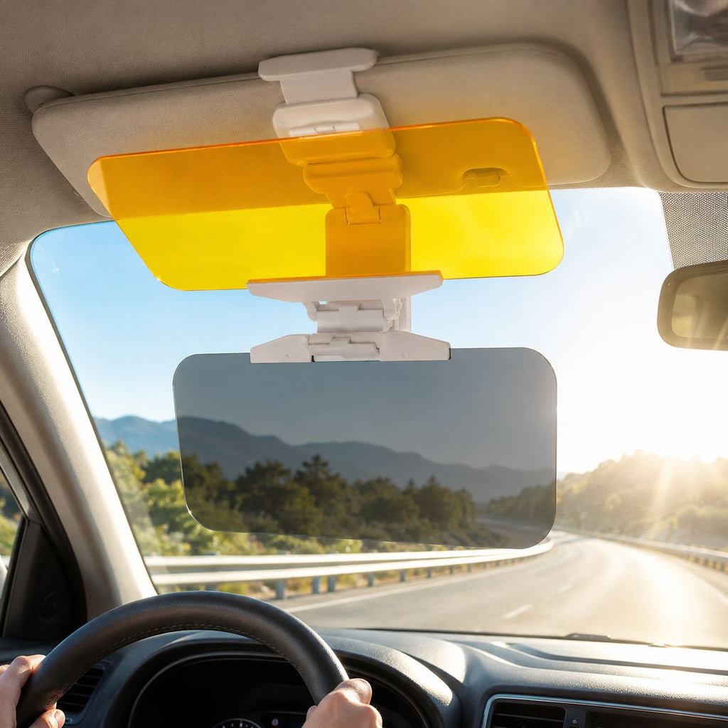 2-in-1 Anti Glare Car Sun Visor – Day & Night Driving Protection - IK LifeStyle
