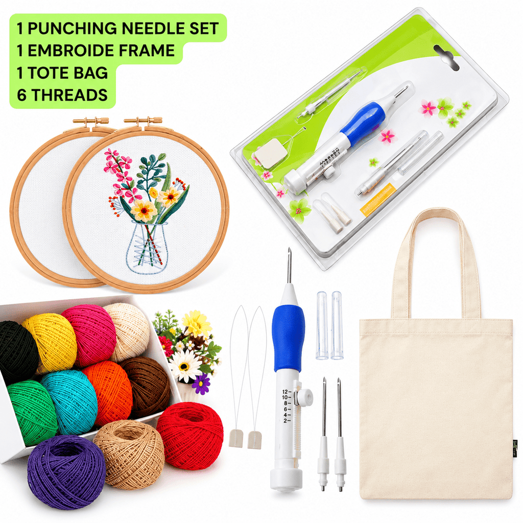 Craft Punching Needle DIY Kit With 6 Threads - IK LifeStyle