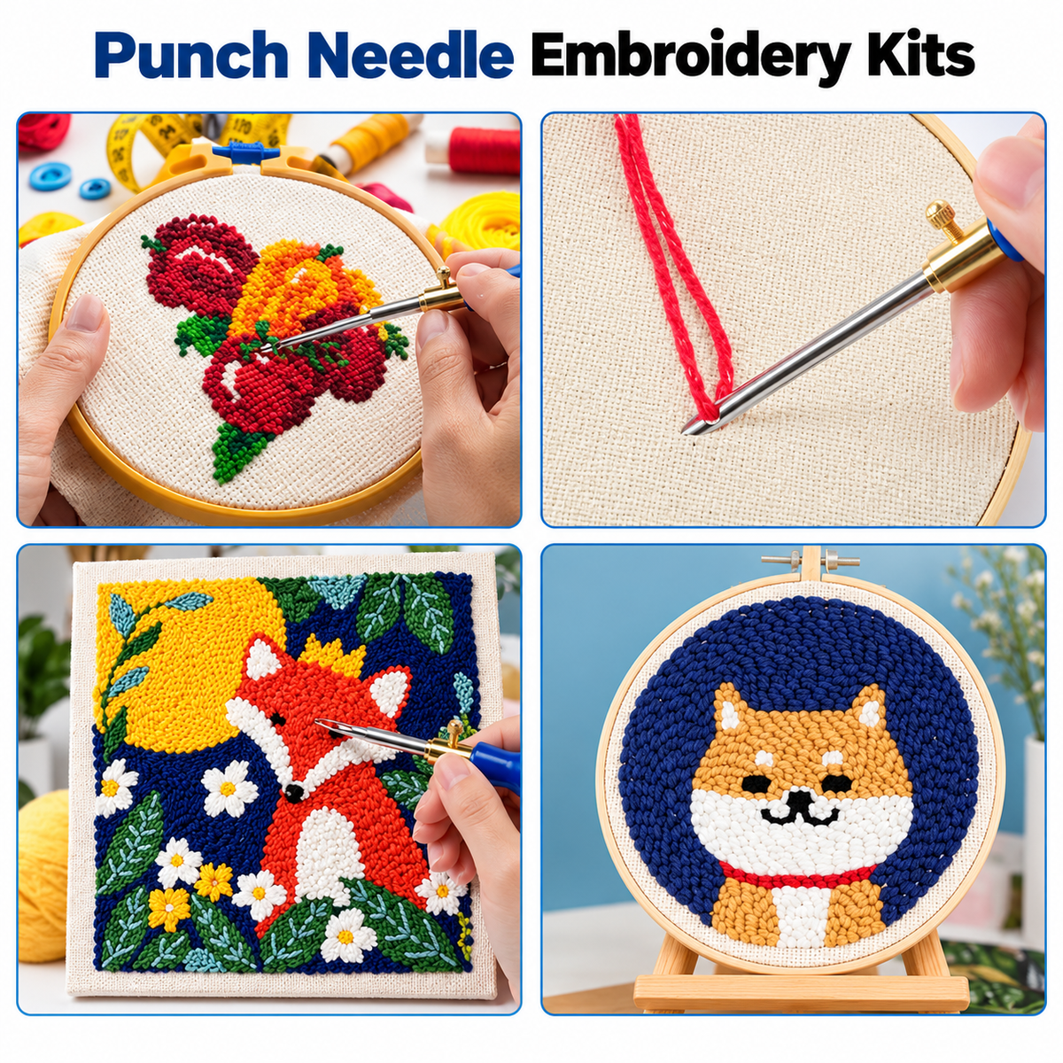 Craft Punching Needle DIY Kit With 6 Threads - IK LifeStyle