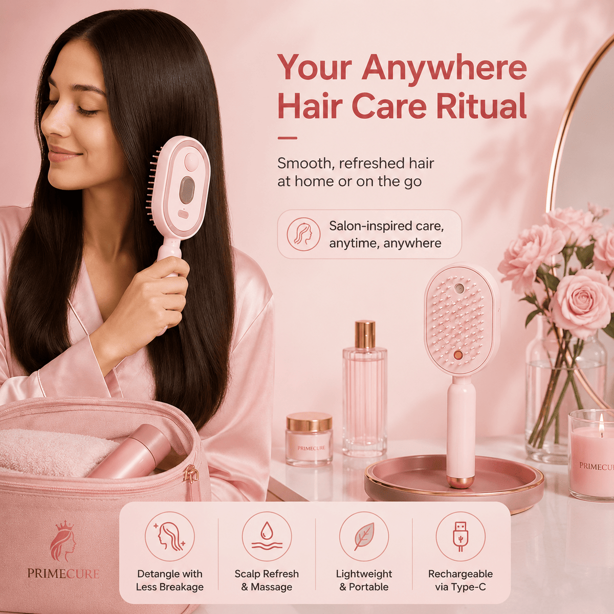 Electric Spray Air Cushion Massage Hair Brush - IK LifeStyle