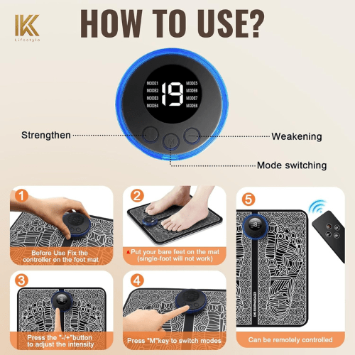EMS Foot Massager Mat – Pain Relief, Relaxation & Blood Circulation | Ik LifeStyle - IK LifeStyle