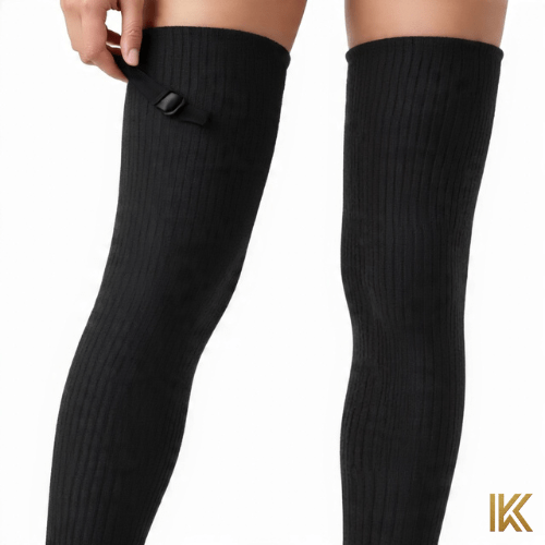 Essential Ribbed Thermal Leg Warmers - Sleek Over - Knee Winter Protection - IK LifeStyle