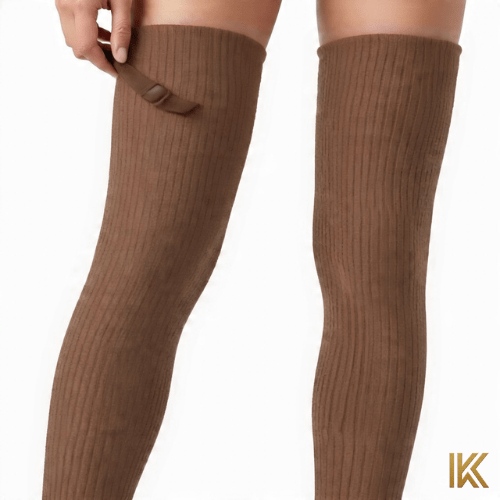 Essential Ribbed Thermal Leg Warmers - Sleek Over - Knee Winter Protection - IK LifeStyle