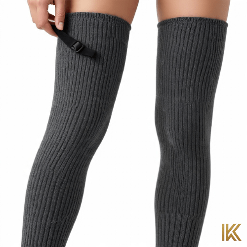 Essential Ribbed Thermal Leg Warmers - Sleek Over - Knee Winter Protection - IK LifeStyle