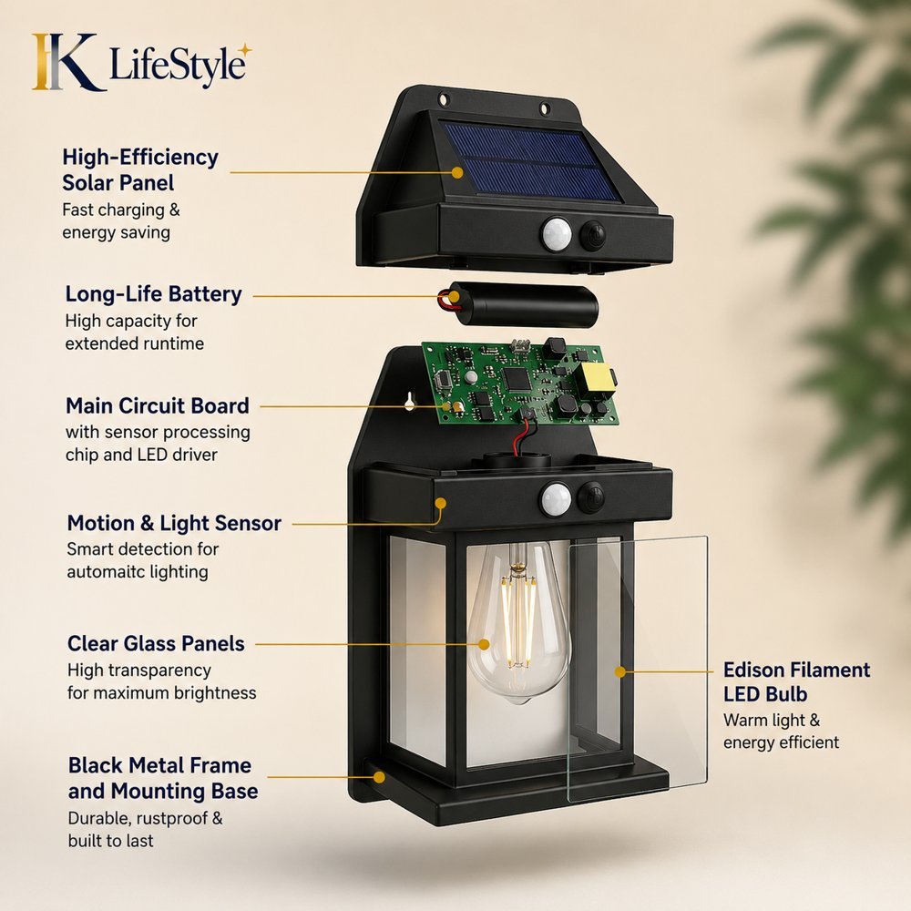 LED Solar Wall Lamp – Waterproof Outdoor Light - IK LifeStyle