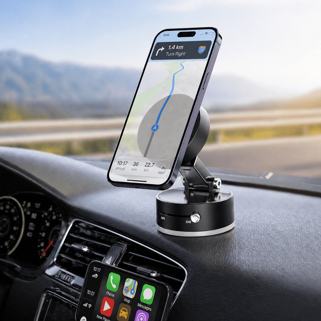 Magnetic Car Phone Holder – 360° Vacuum Grip - IK LifeStyle