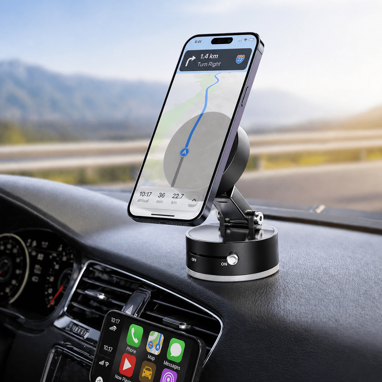 Magnetic Car Phone Holder – 360° Vacuum Grip - IK LifeStyle