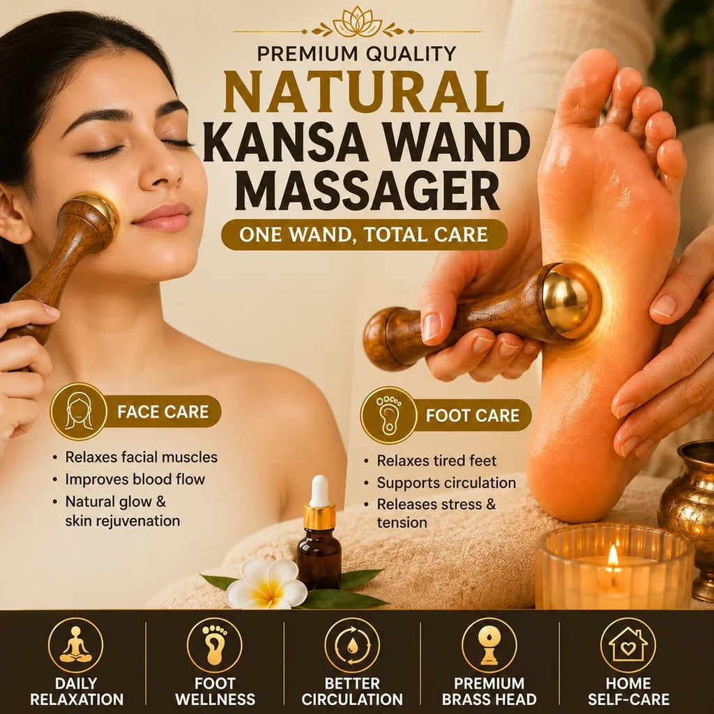 Natural Kansa Wand Massager For Feet & Face - IK LifeStyle