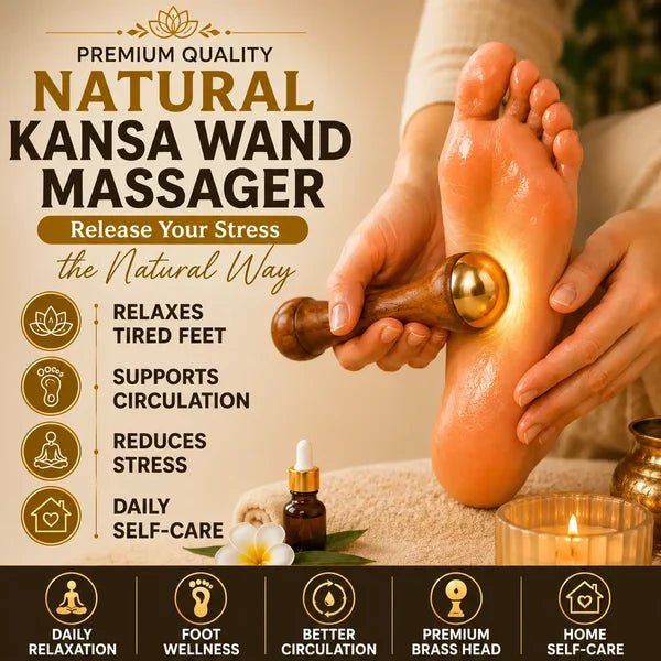 Natural Kansa Wand Massager For Feet & Face - IK LifeStyle