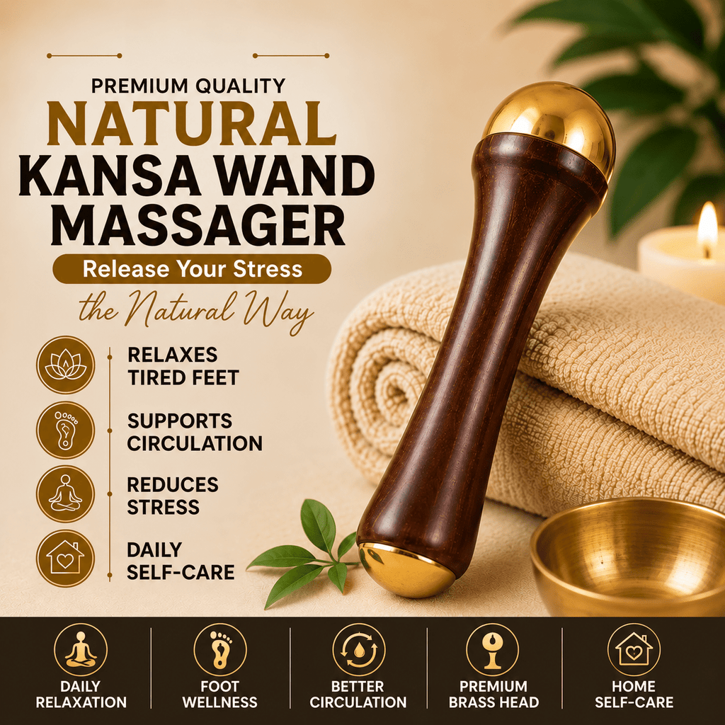 Natural Kansa Wand Massager For Feet & Face - IK LifeStyle