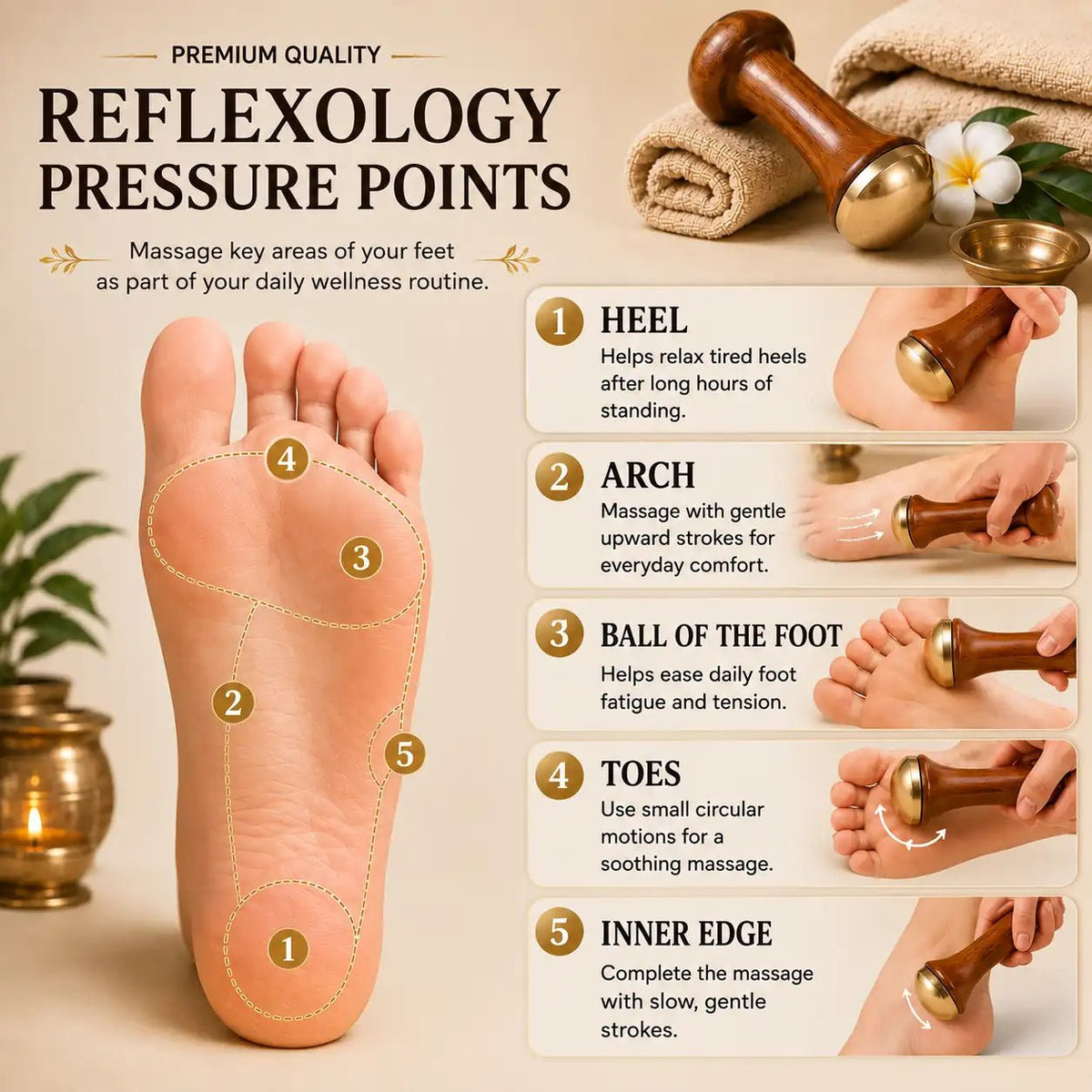 Natural Kansa Wand Massager For Feet & Face - IK LifeStyle