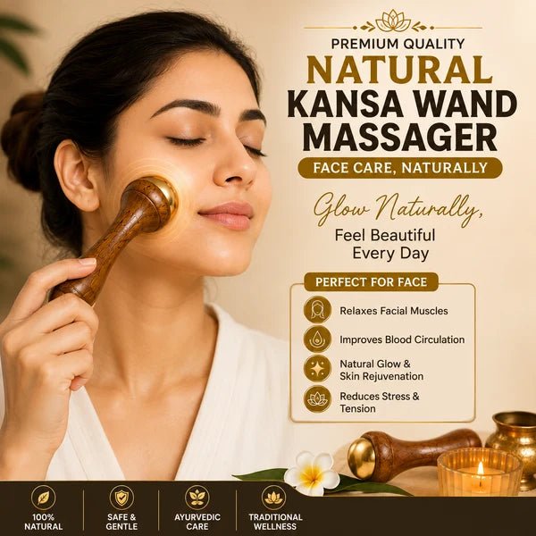 Natural Kansa Wand Massager For Feet & Face - IK LifeStyle