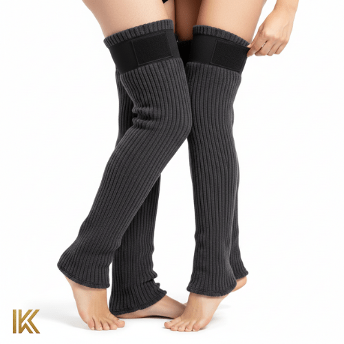 Premium Thermal Leg Warmers - Ribbed Knit Over - Knee Winter Socks - IK LifeStyle